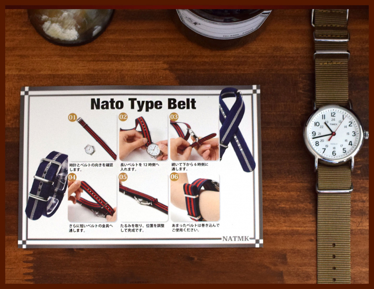 時計ベルト22mm NATOタイプ シルバーバックル ショートサイズ 4本セット 取付けマニュアル 腕時計バンドセット売り_画像4