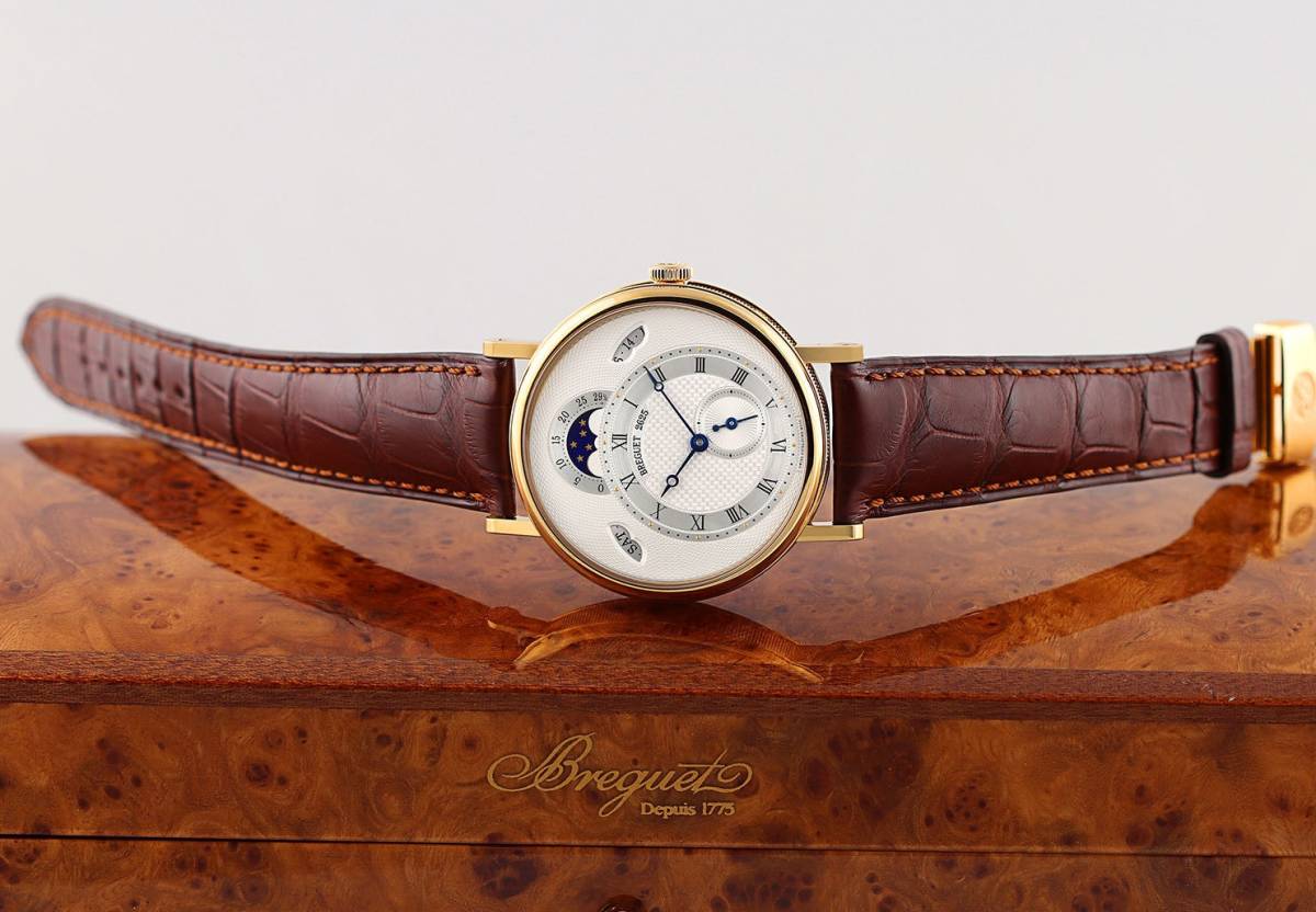 *BREGUET* Breguet Classique Classic tei* Date * moon phase K18 желтое золото высший класс наручные часы!! трудно найти!!