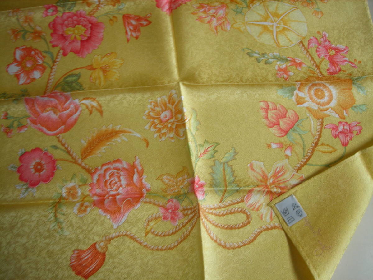 R2 09*JIM THOMPSON * Jim Thompson silk SILK100% * scarf chief * size 40×40.* floral print unused 