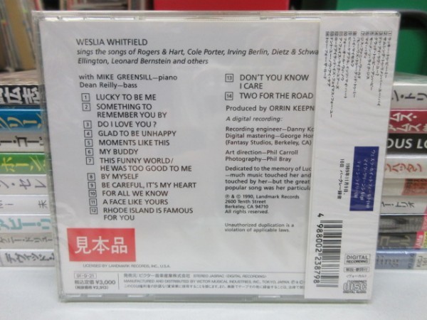 鰻1◆CD◆デッドストック新品未開封（Deadstock/unopened）◆WESLIA WHITFIELD（ウェズラ・ホイットフィールド）VICTOR JP (見本盤/非売品)_画像4