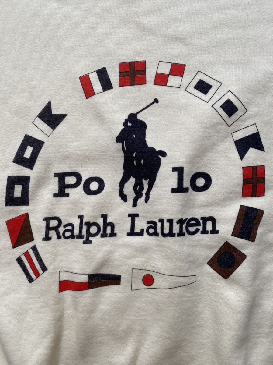 送料無料 90s polo ラルフローレン vintage ビンテージ 国旗 フラッグ FLAG ロゴ 刺繍 スウェット スエット トレーナー sport RRL county M_画像5