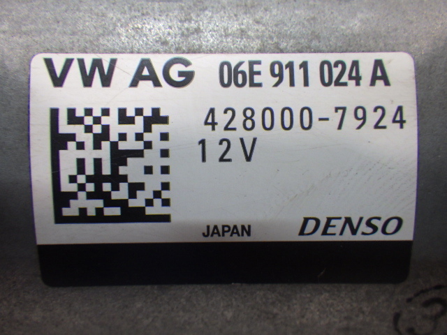 【Y0211】 アウディA6 Audi A6 2.8FSIクワトロ 4GCHVS 2014年12月 スターター セルモーター 06E 911 024 A DENSO 428000-7924 中古 即決_画像3