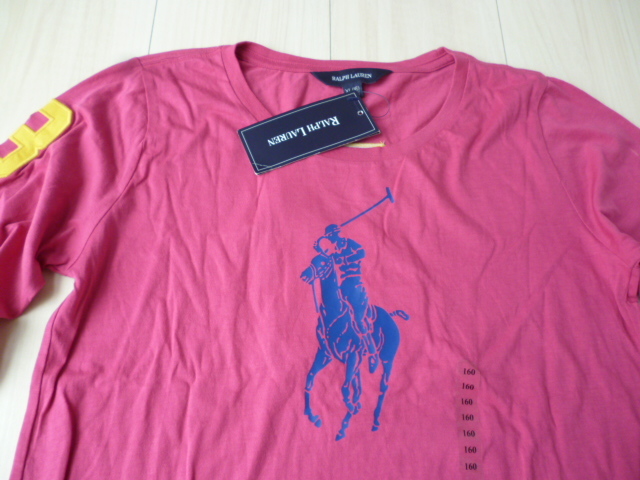 【新品】ラルフローレンビッグホース　ピンクの長袖Tシャツ★160cm★_画像2