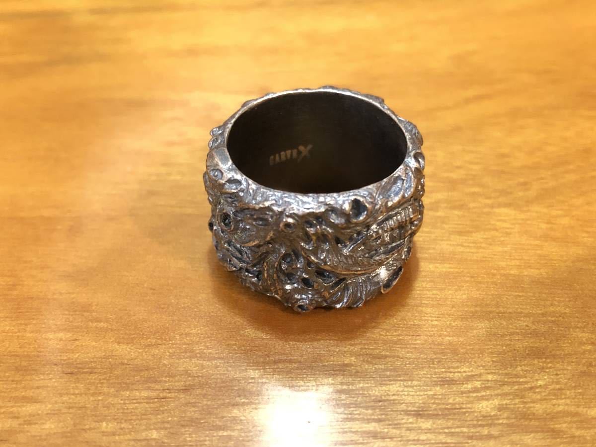 .. sale *..CARVEX* handmade Skull ring ground .. .19 number sculpture house arm guard kote work 925 silver hand made ring .. skeleton skull free shipping 