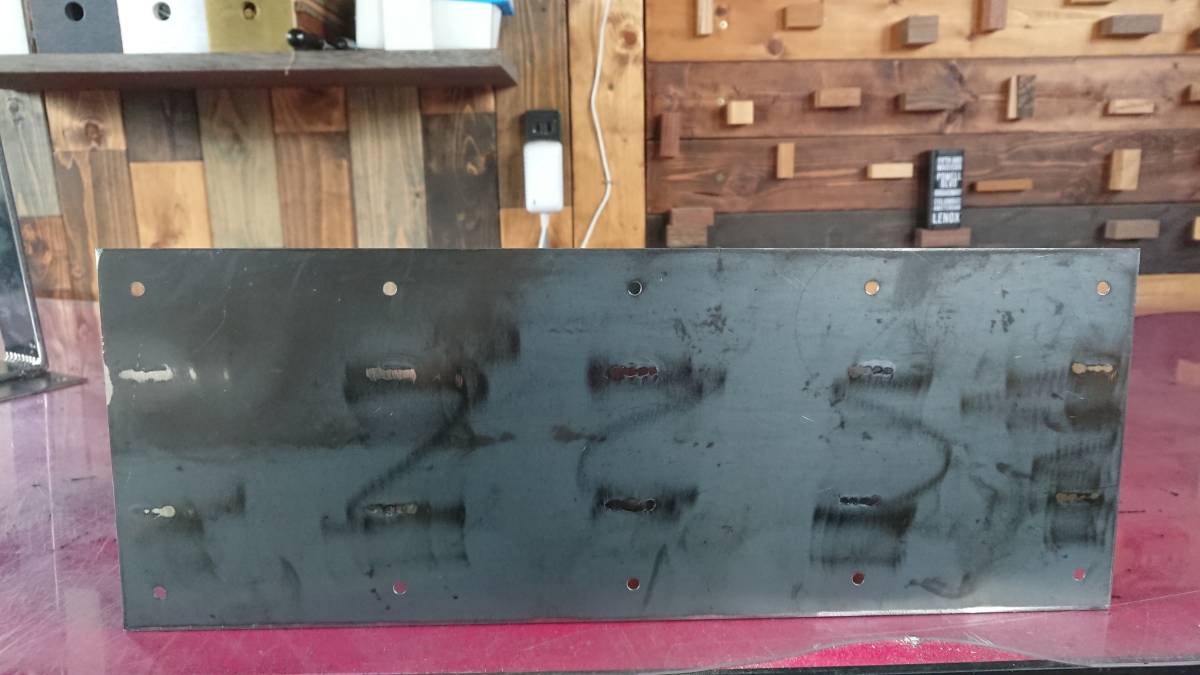 無塗装でアイアンなフラット鉄脚 50×400(床面300)×650mm 台形型 2脚