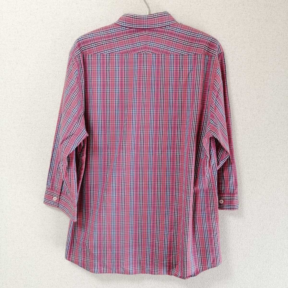 Burberry BLACK LABEL バーバリーブラックレーベル チェックシャツ 7分袖 3 ピンク