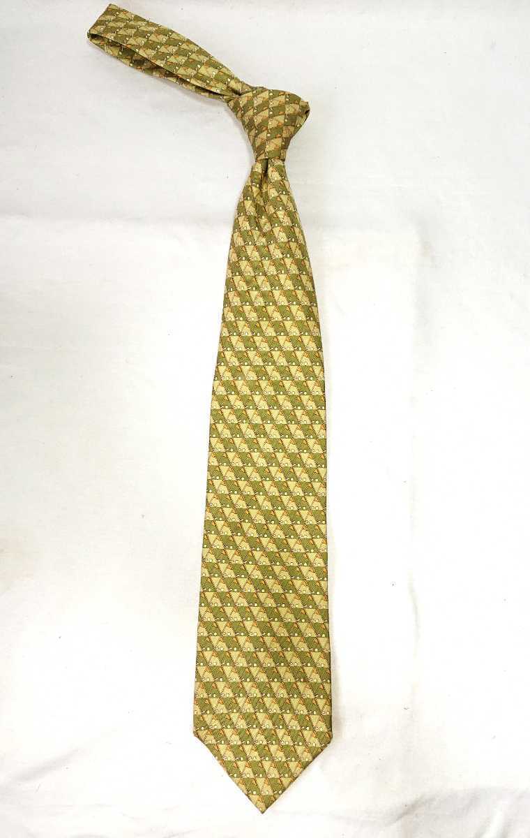 Salvatore Ferragamo Ferragamo шелк 100% галстук springs зеленый 