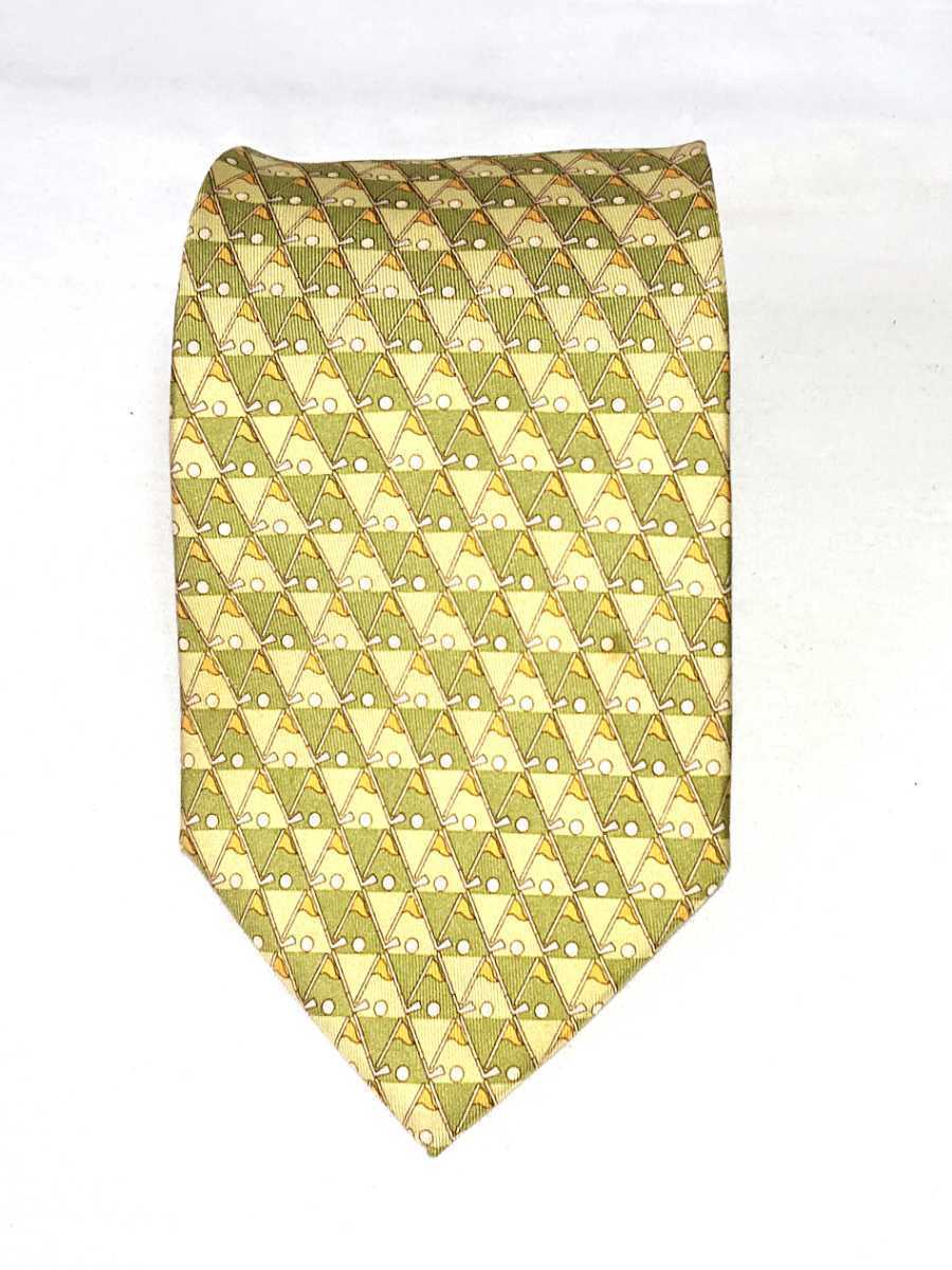 Salvatore Ferragamo Ferragamo шелк 100% галстук springs зеленый 