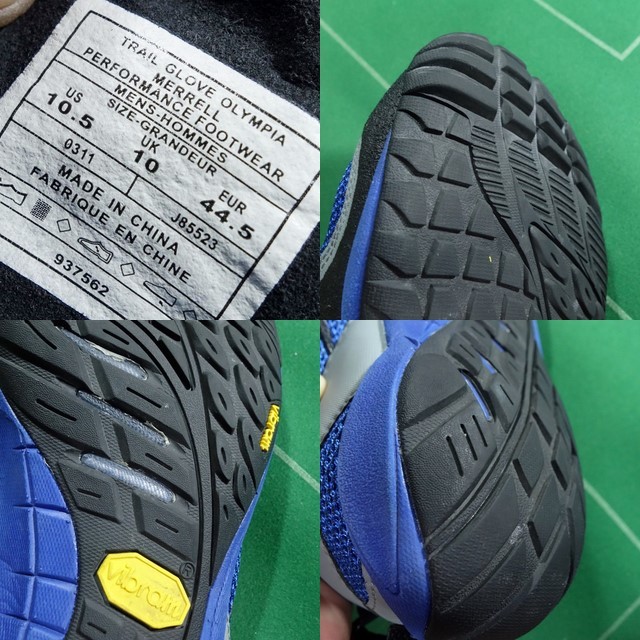 ▲メレル MERRELL ベアフット ビブラムソール トレイル グローブ オリンピア（ブルー） 28.5cm （US 10.5） 美品!!!▲