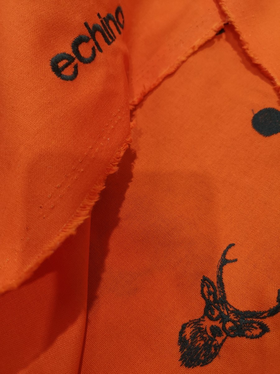 エチノ サンバー　綿　生地 　刺繍　 echino 生地　オレンジ
