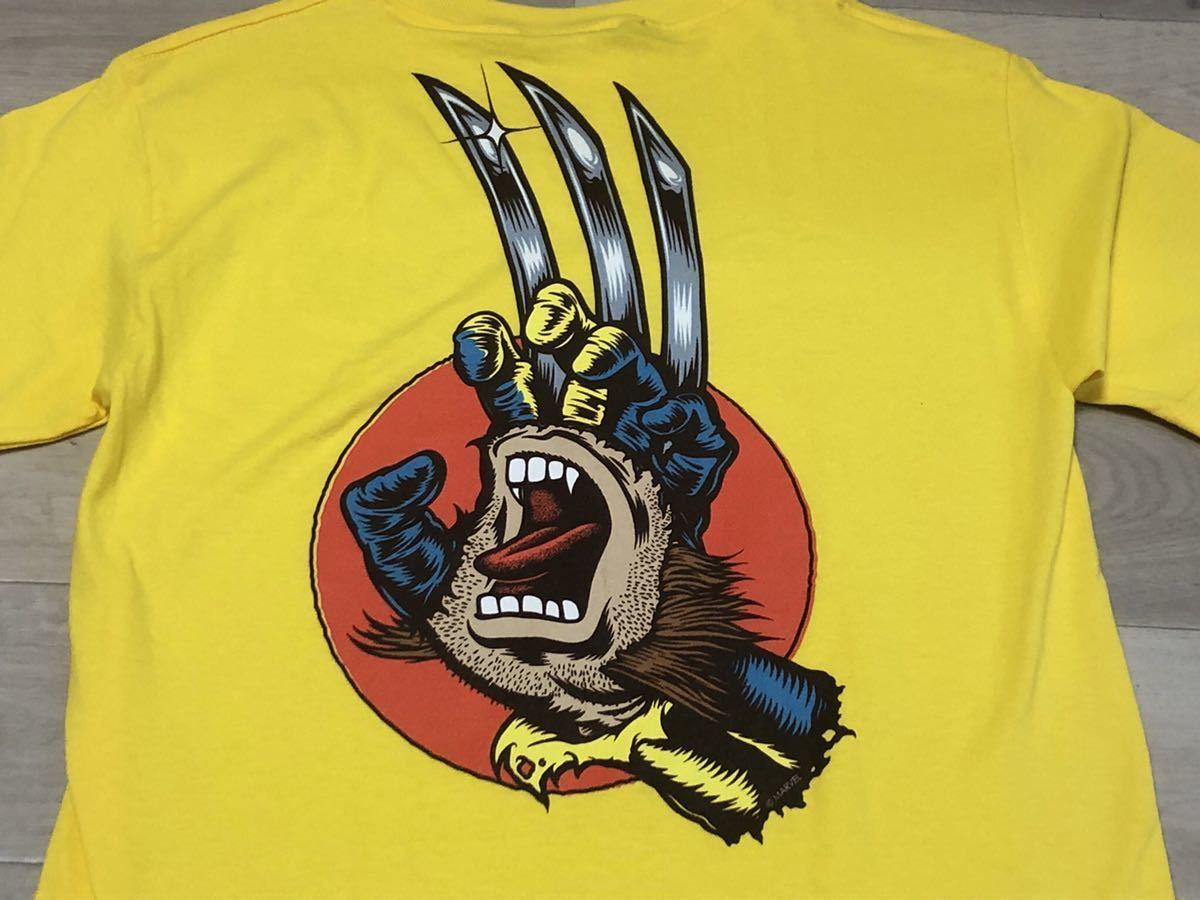 【難あり】入手困難 新品 SANTACRUZ サンタクルーズ x MARVEL マーベルコミックス コラボ ウルヴァリン Tシャツ 黄色 イエロー Sサイズ_画像1