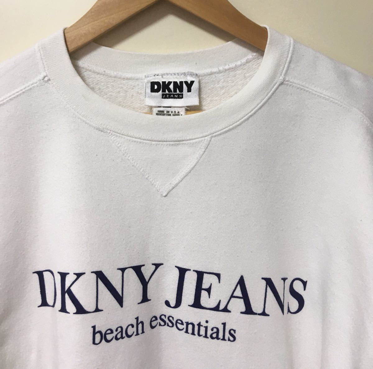 USA производства 90*s DKNY JEANS принт Logo тренировочный Donna Karan New York Vintage 90 годы one размер Made in U.S.A