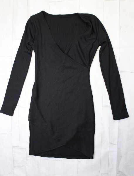 04 00770 * plus image One-piece kashu cool Mini 2XS black lady's sexy femi person rib cut and sewn [USED goods ]