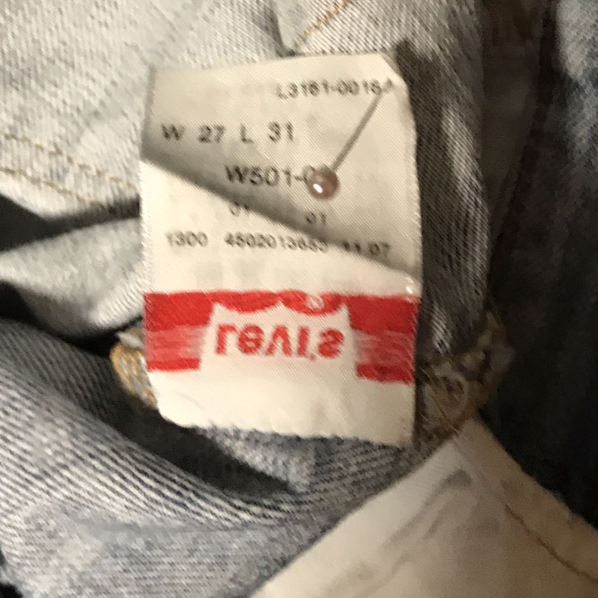 USED LEVI'S 501-00 STRAIGHT JEANS 中古 501 ストレート ジーンズ W28 L29 送料無料_画像6