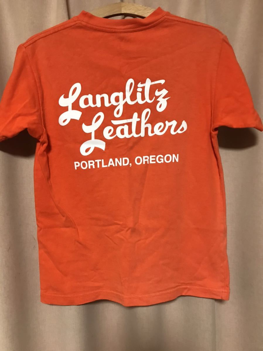 USED LANGLITZ LEATHERS T-SHIRT MADE IN USA 中古 ラングリッツ レザーズ Tシャツ 稀少 XSサイズ アメリカ製 送料無料_画像2