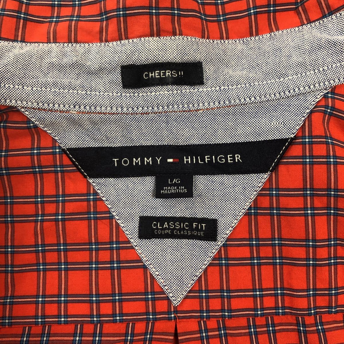 TOMMY HILFIGER シャツ ボタンダウン チェック 刺繍 長袖 古着