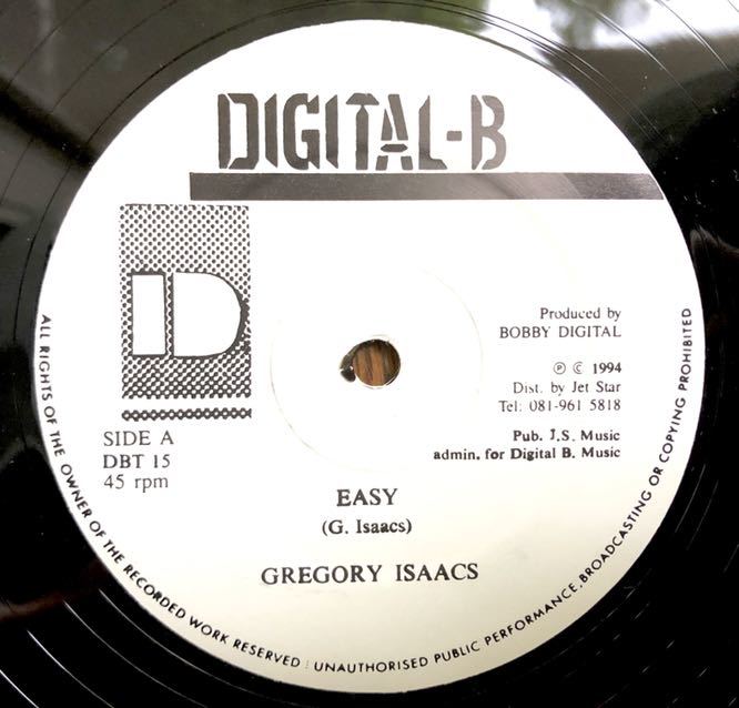 レア 1994 Gregory Isaacs / Easy b/w Admiral Tibet / Weeping A Mourning Original UK 12 初版 デジタル ビー デジビー Digtal B_画像1