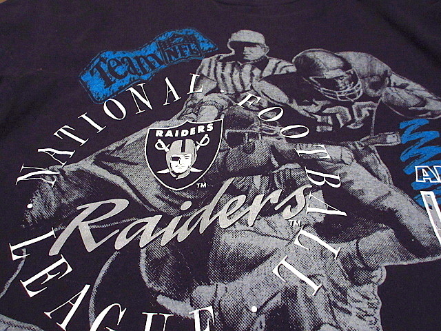 ビンテージ90’s●Tultex NFL RAIDERS大判プリントTシャツ黒size XL●200925n8-m-tsh-otレイダースアメフトNFL古着スポーツトップスメンズの画像6