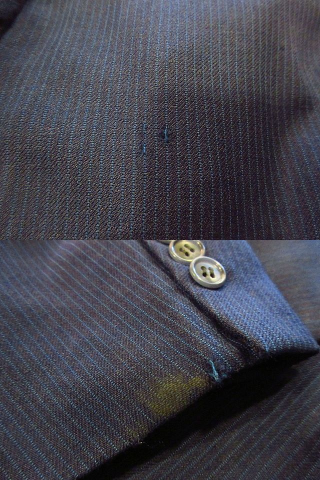 ビンテージ50's●Nudelman Brosストライプダブルスーツツーピース紺●200916s2-m-suit 1950sセットアップネイビー_画像10