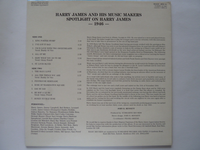◎★ジャズ■ハリー・ジェイムス / HARRY JAMES ■SPOTLIGHT ON HARRY JAMES -1946- _画像2