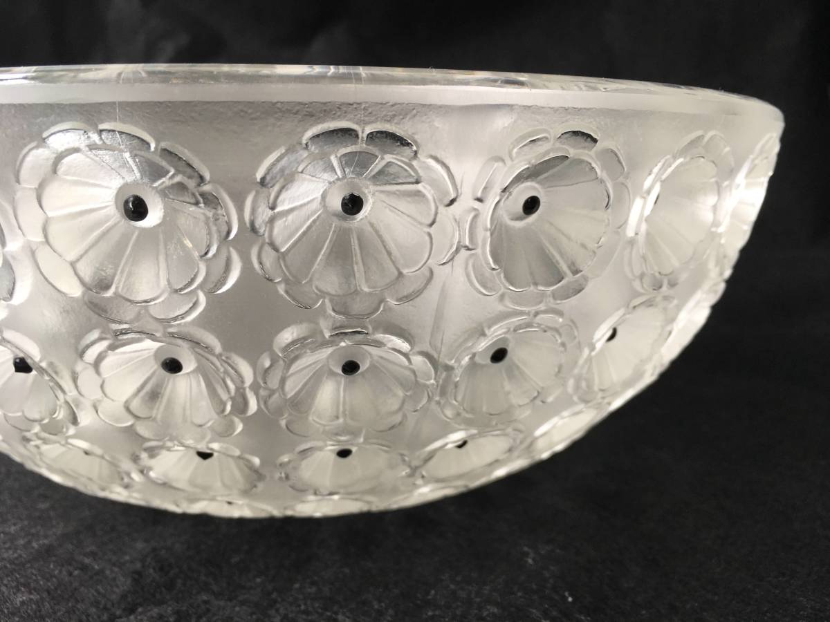美品】R.LALIQUE ルネ・ラリック 「NEMOURS」 ヌムール 花紋大鉢