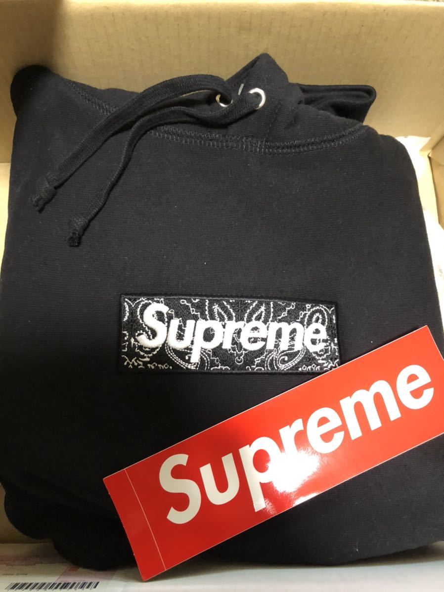 Sサイズ Supreme Bandana Box Logo Hooded Sweatshirt Black 新品未開封 国内正規品 本物 シュプリーム 19aw ボックスロゴ parka バンダナ