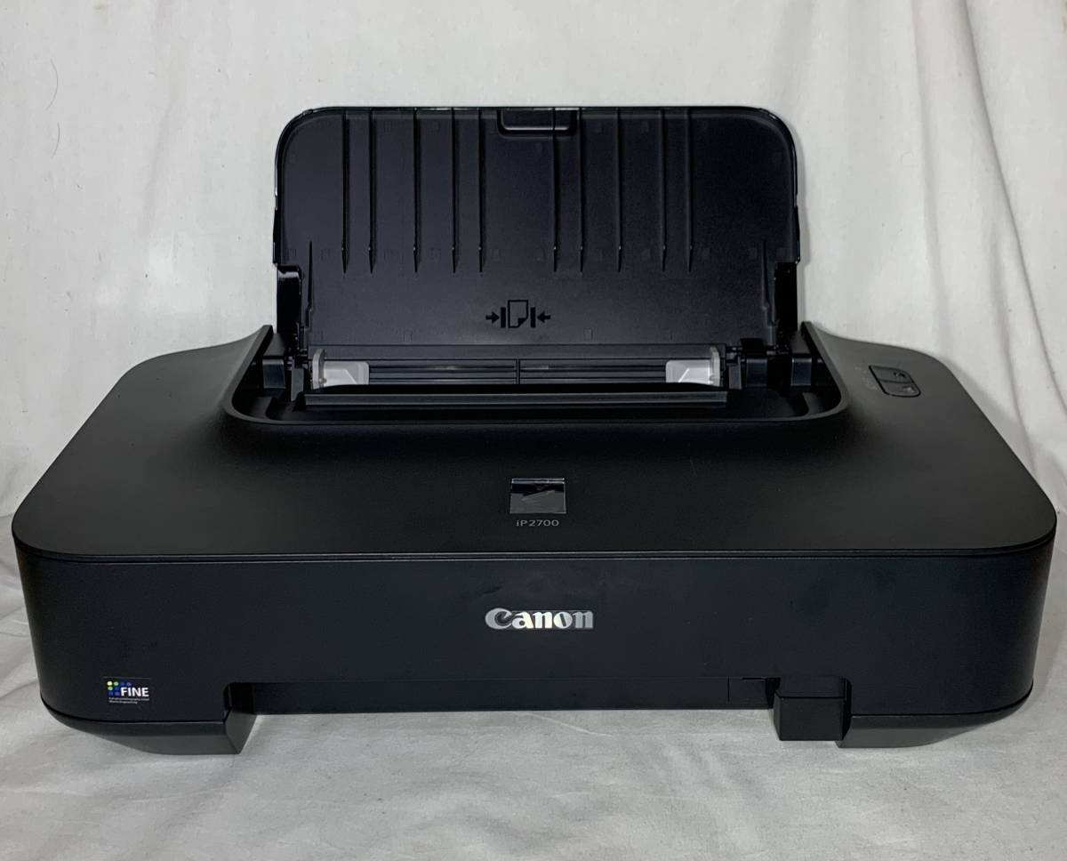 【中古/インク切れ扱い】Canon PIXUS iP2700 ① インクジェットプリンター / 純正インク取付有 電源ケーブル USBケーブル 冊子類付属 _画像1