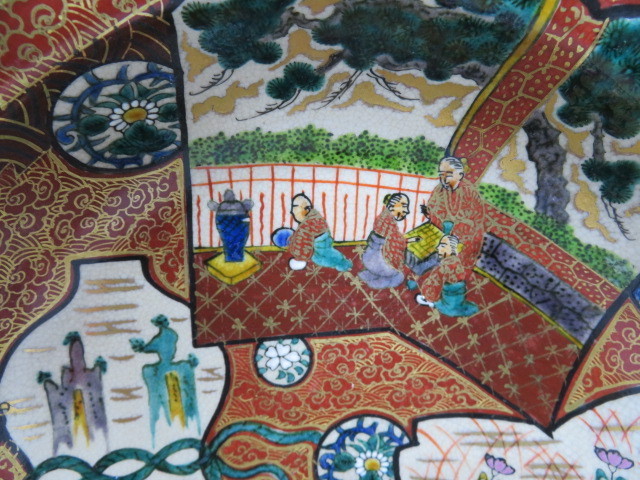 九谷庄三 深皿 花鳥図・人物図・皿 鉢 赤絵 金彩 九谷庄三 深皿 花鳥図・人物図・皿 鉢 赤絵 金彩