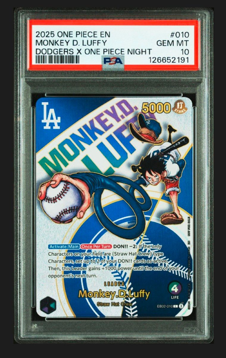 ドジャース ルフィ PSA10 プロモ ワンピース PSA10】 ワンピース×ドジャース プロモーションカード ルフィ