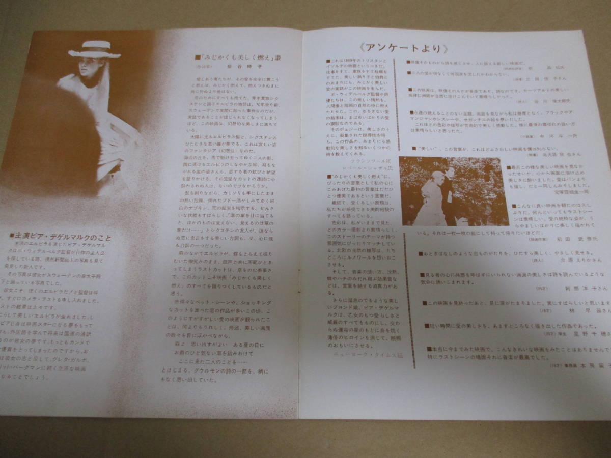 ヤフオク 映画パンフレット みじかくも美しく燃え ボー ヤフオク 映画パンフレット みじかくも美しく燃え ボー