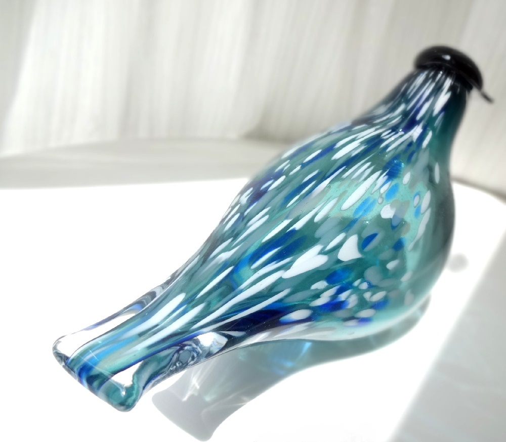 希少◆フィンランド製 MUURLA GLASS BIRD TILHI WAXWING バード ガラス ムールラ 完売品 新品 箱付き 6