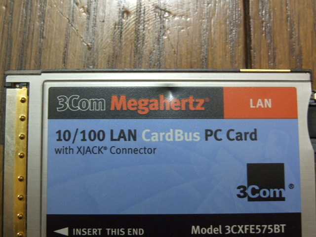 3Com Megahertz製 XJACK有線LAN PCカード(3CXFE575BT-JP)中古！_画像4