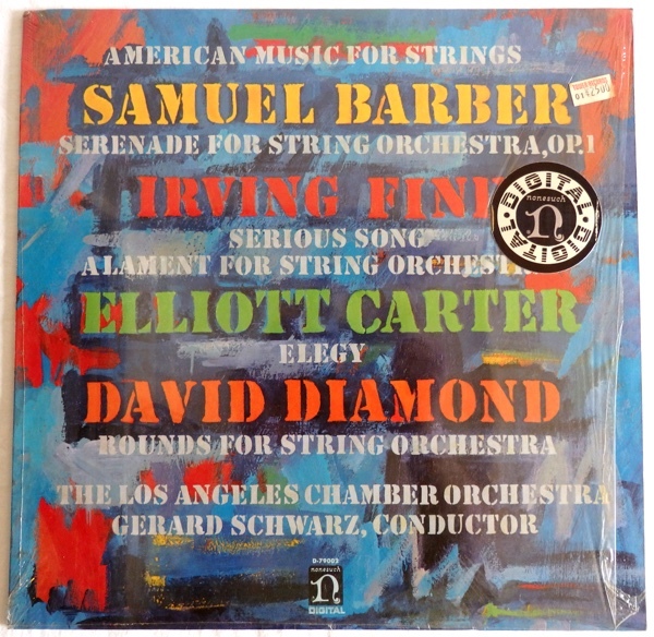 LP AMERICAN MUSIC FOR STRINGS バーバー ファイン カーター ダイアモンド ジェラード・シュワルツ ロサンジェルス室内管 D-79002 米盤_画像1