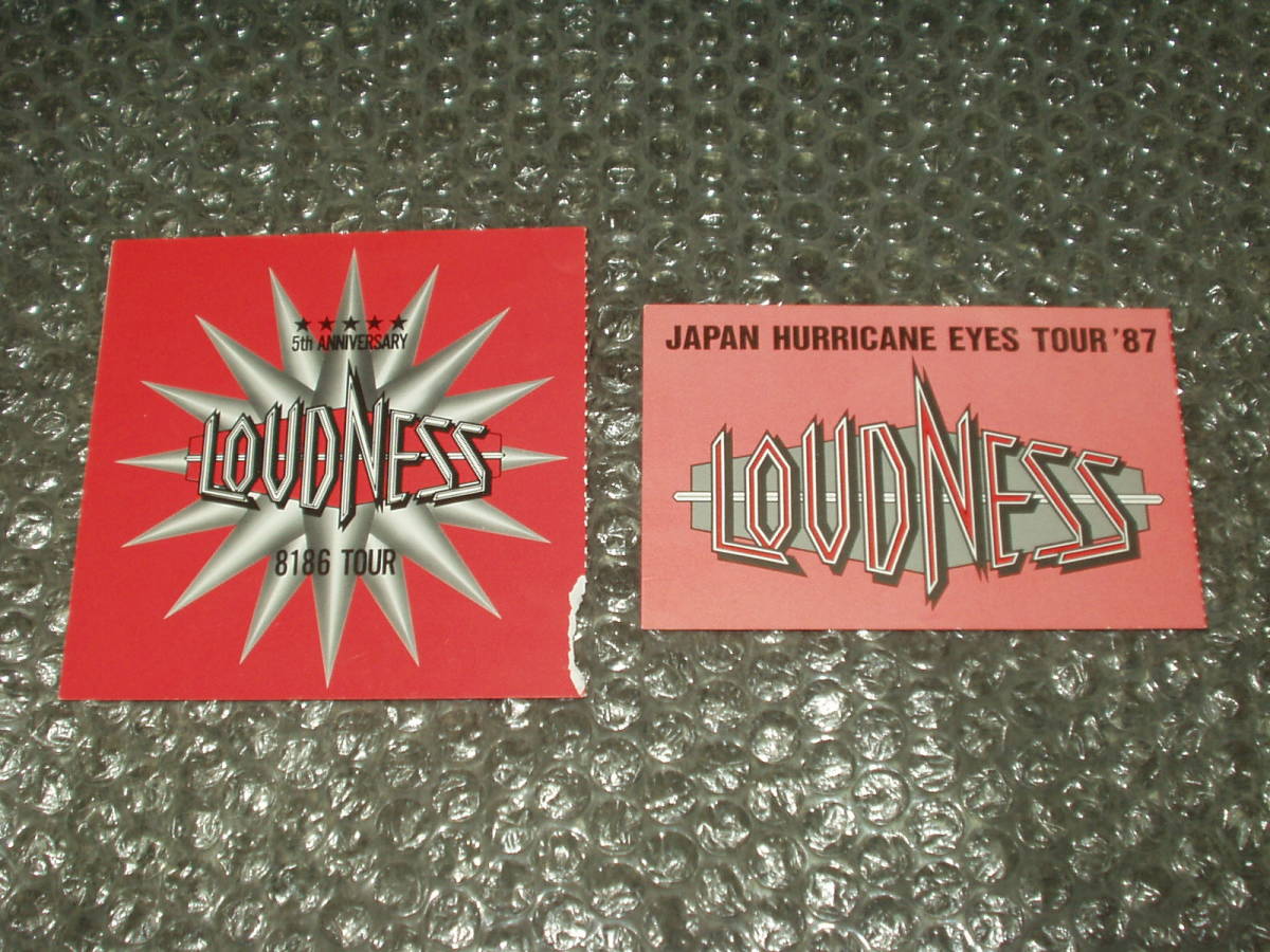 チケット半券x2点★LOUDNESS/ラウドネス「5th ANNIVERSARY/8186 TOUR」+「JAPAN HURRICANE EYES TOUR '87」_画像1