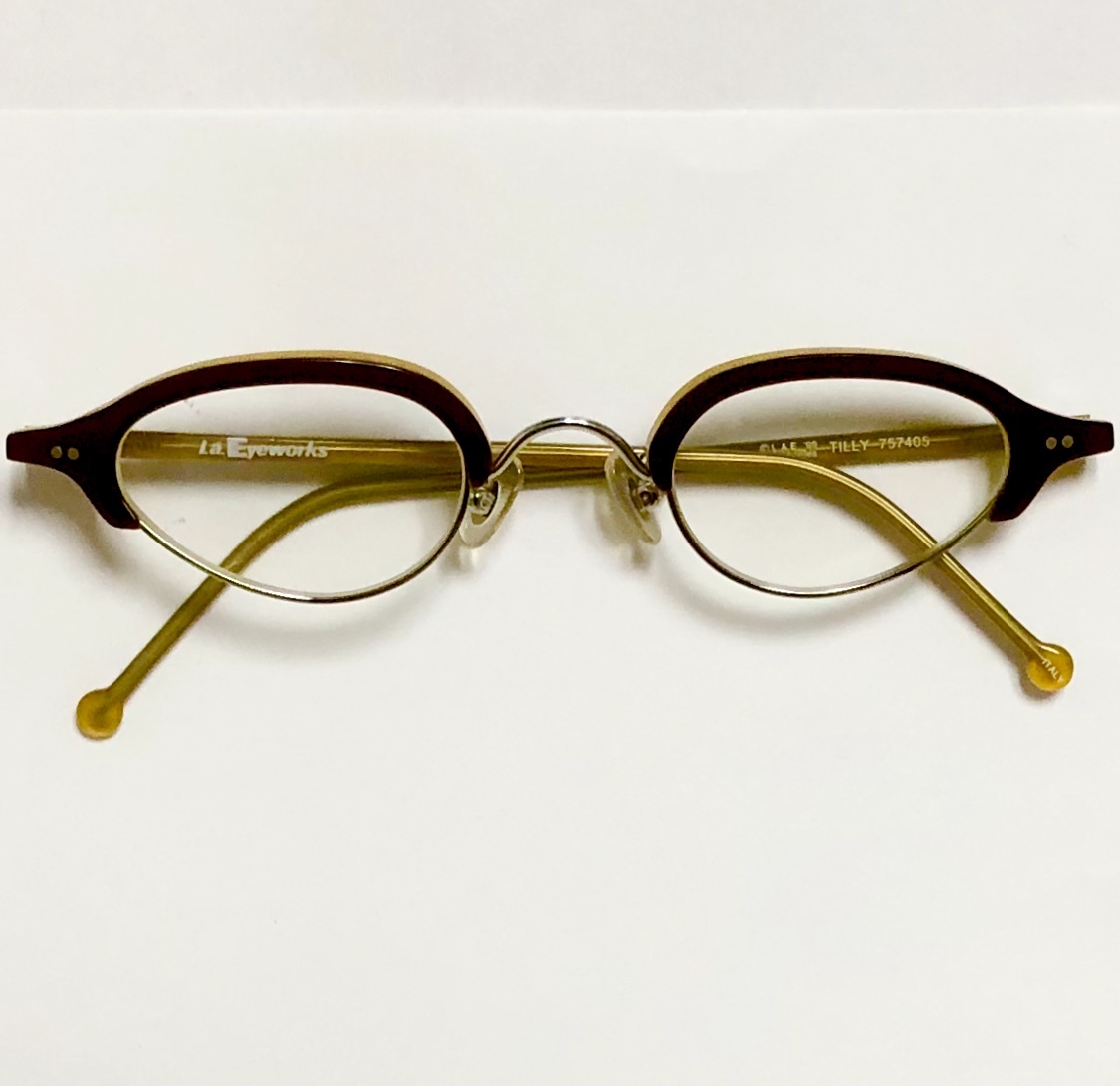 ビンテージ・新品】1990年代 l.a. Eyeworks イタリア製ティリー 茶色