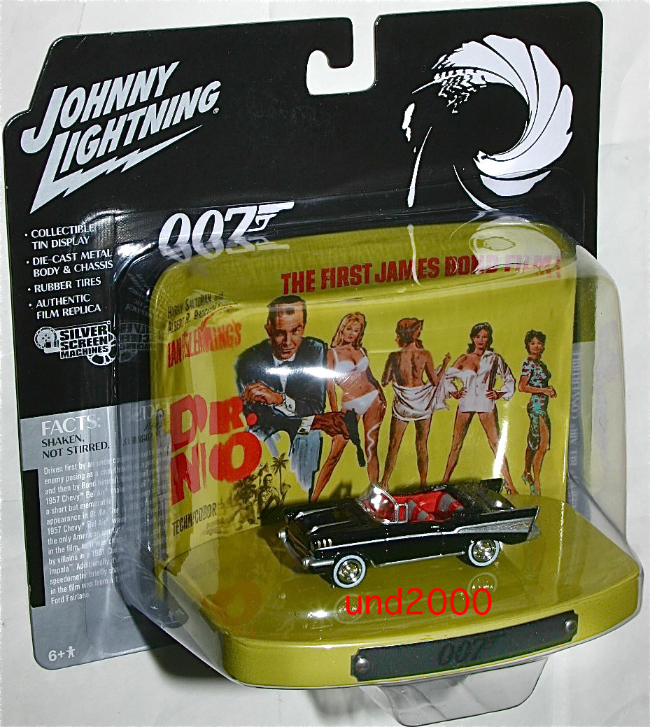 Johnny Lightning 007ドクターノー1/64 シェビー ベルエアーDr.No Chevrolet Bel Air Tin Stand DioramaシボレーChevyジョニーライトニング_画像1