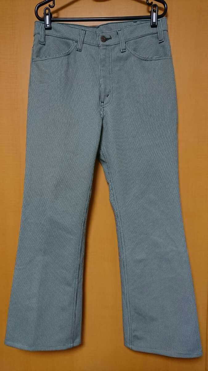 リーバイスLevi's千鳥格子517ブーツカットシルエットパンツ8070s60sンテージ黒タグ金タグ42TALONジップ使用