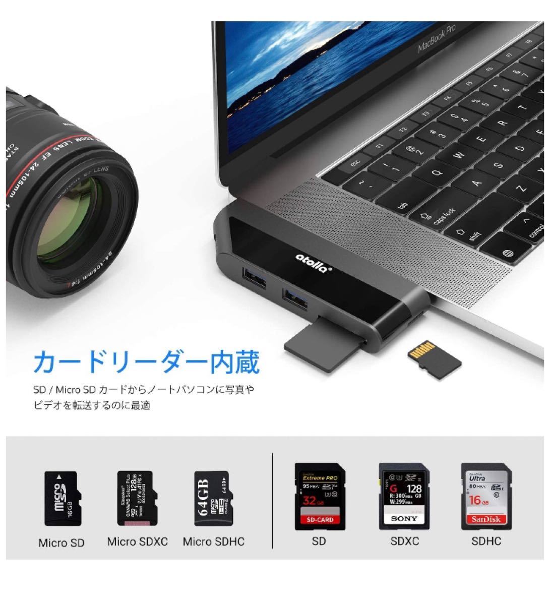 USB C ハブ atolla 6-in-2 USB TypeC MacBook｜PayPayフリマ