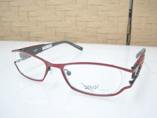 新品未使用 xenith ゼニス 眼鏡 フレーム メガネ 50□18-135 x900 アイウェア ブラック/レッド系 札幌市_画像1