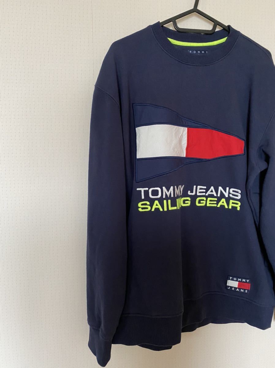 美品◆TOMMY JEANS monkey time スウェット トレーナー◆トミージーンズ◆サイズM◆ネイビー_画像4