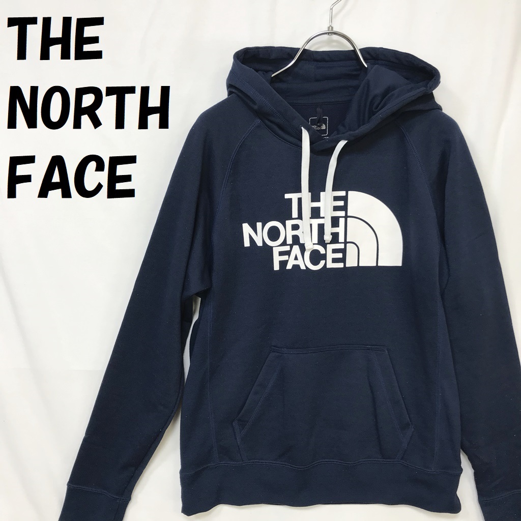 【人気】THE NORTH FACE｜ザ ノースフェイス プルオーバーパーカー フード付き ロゴ ネイビー サイズS/S893_画像1