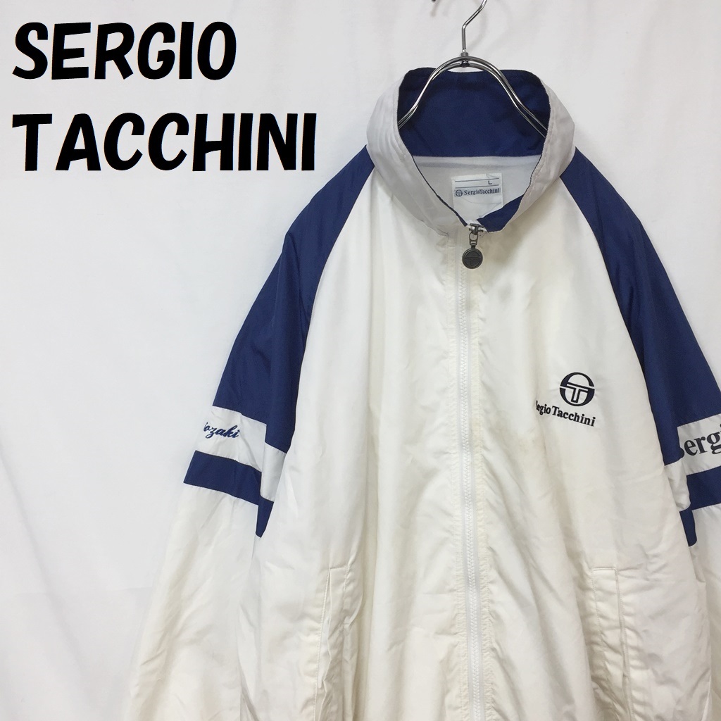 【人気】SERGIO TACCHINI/セルジオ・タッキーニ 中央大学 テニスクラブ ウィンドブレーカー バックプリント ホワイト サイズL/S886_画像1