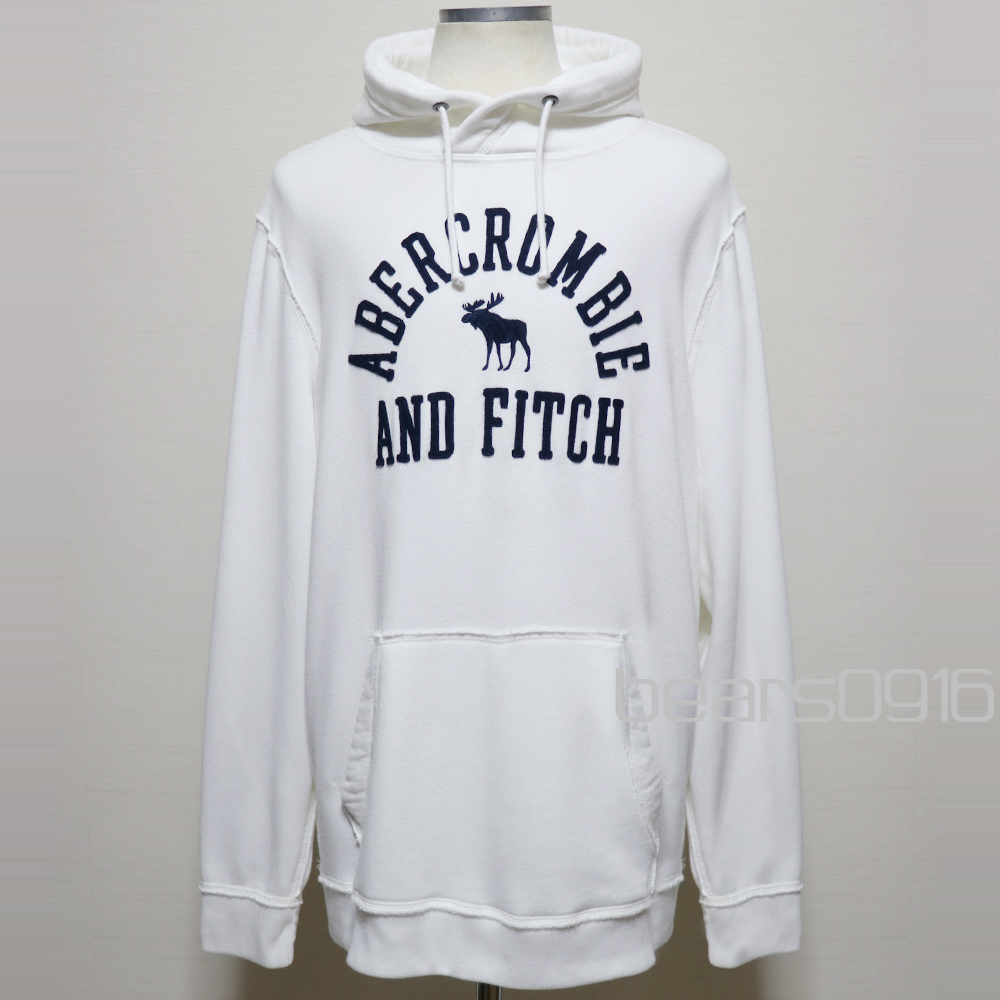 新品アメリカ購入 Abercrombie&Fitch アバクロ プルオーバーパーカー 白XXL