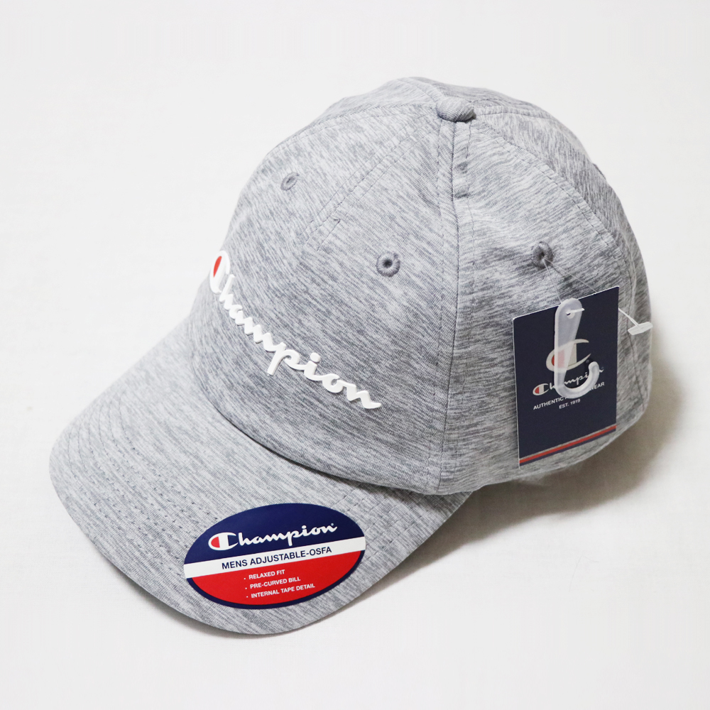 新品アメリカ購入 Champion チャンピオン 立体筆記体ロゴキャップ 灰F_画像1