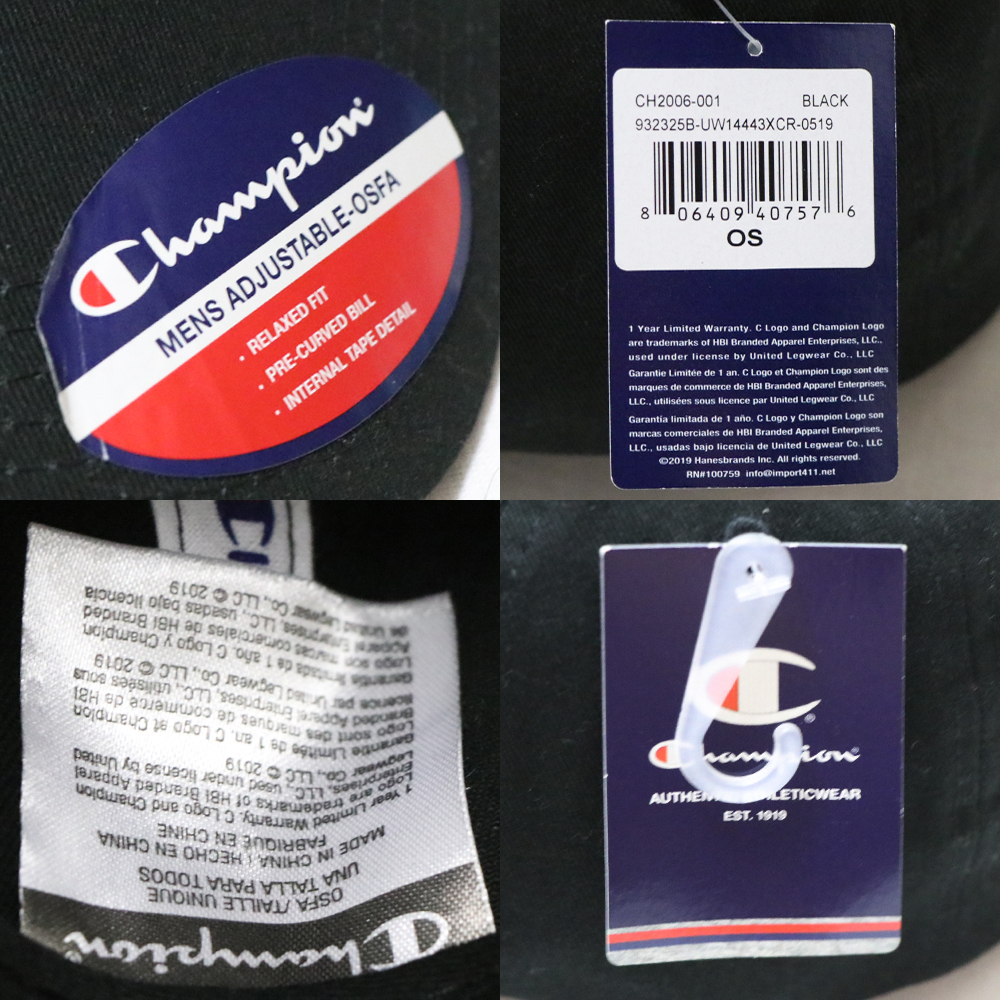 新品アメリカ購入 Champion チャンピオン 立体筆記体ロゴキャップ 黒F_画像7