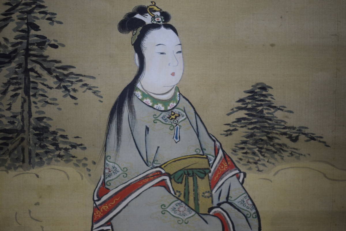 真作 狩野栄川太真王夫人上元夫人劉女三幅対金襴表装桐時代箱付 真作 狩野栄川太真王夫人上元夫人劉女三幅対金襴表装桐時代箱付