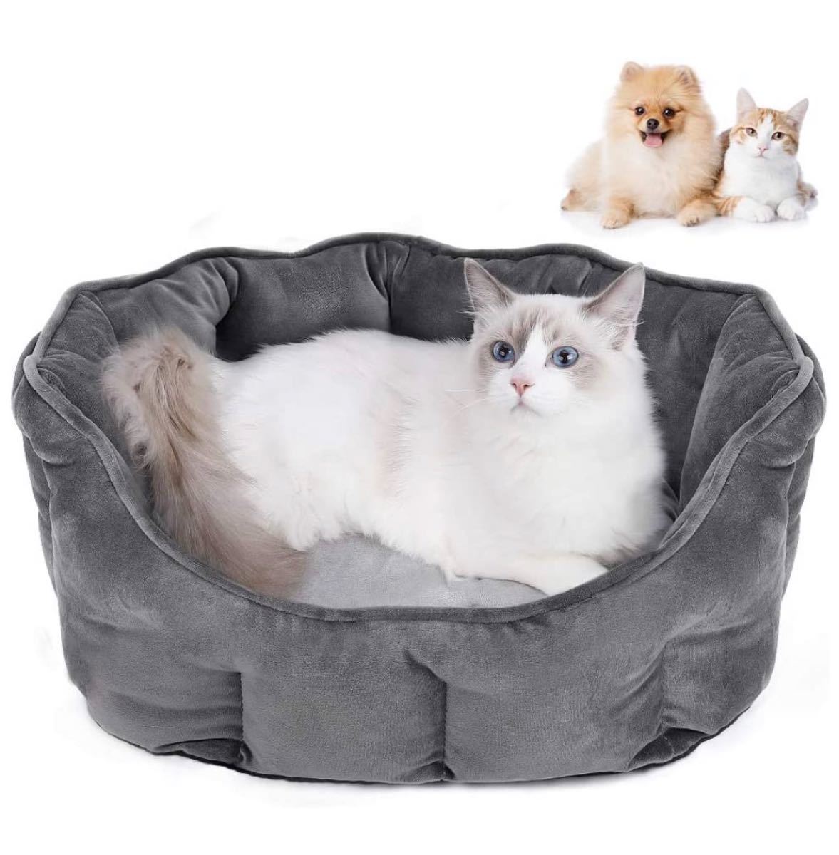 猫ハウス ペットベッドふわふわ ペットソファ 寒さ対策 猫用 小型犬用 