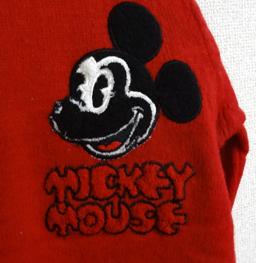 未使用保管品 80s Vintage Walt Disney Mickey Mouse Wool Sweater ウォルト ディズニー ミッキーマウス ウール セーター 赤 レトロ_画像5