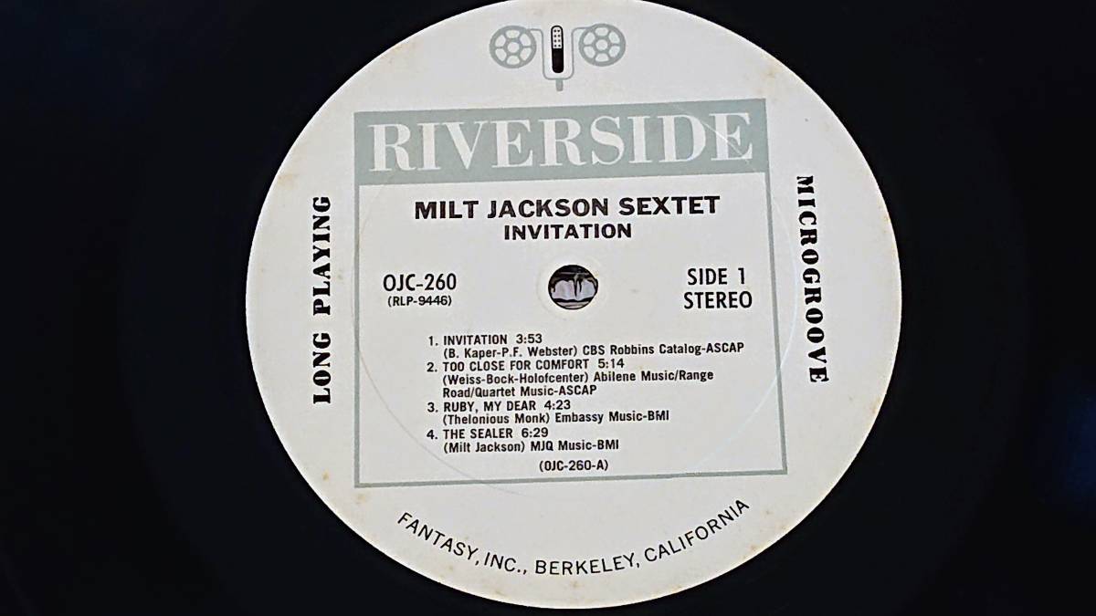 MILT JACKSON SEXTET INVITATION ミルト・ジャクソンの画像4