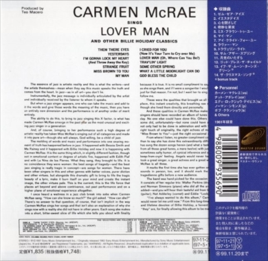 #*Carmen McRae car men *makree/Lover Man( paper jacket )*#